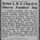 Bethel AME Church to Observe Founder's Day_29 Jan 1931