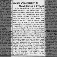 Negro Peacemaker is Wounded in a Fracas_16 Aug 1920