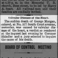 Newspapers.com - Harrisburg Daily Independent - 7 Jun 1890 - Page 1 Death of George Morgan Ruled Valvular Disease of the Heart