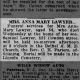 Newspapers.com - Harrisburg Telegraph - 12 Jan 1923 - Page 22 Obituary for ANNA MARY LAWYER (Aged 56)