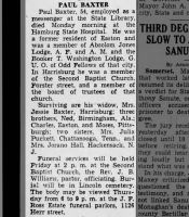 Newspapers.com - Harrisburg Telegraph - 16 Mar 1937 - Page 26 Obituary for PAUL BAXTER (Aged 54)