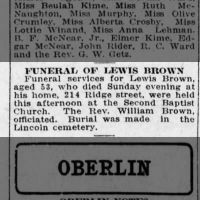 Newspapers.com - Harrisburg Telegraph - 2 Nov 1916 - Page 14 Obituary for LEWIS BROWN (Aged 53)