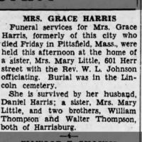 Newspapers.com - Harrisburg Telegraph - 6 Jul 1931 - Page 14 Obituary for GRACE HARRIS