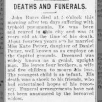 Newspapers.com - Harrisburg Telegraph - 7 Apr 1902 - Page 1 Obituary for John Burrs