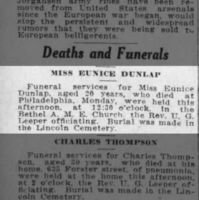 Newspapers.com - Harrisburg Telegraph - 9 Jan 1915 - Page 10 Obituary for EUNICE DUX I. Dunlap (Aged 20)