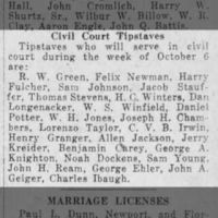 Newspapers.com - The Evening News - 10 Sep 1924 - Page 3 Noah Dockens serves as Civil Court Tipstave_10 Sep 1924