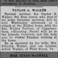 Newspapers.com - The Evening News - 11 Jun 1928 - Page 6 Obituary for TAYLOR G. WALKER