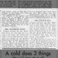 Newspapers.com - The Evening News - 12 Jan 1932 - Page 3 Obituary Mrs. Elizabeth Dovel