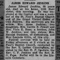 Newspapers.com - The Evening News - 14 Jul 1925 - Page 13 Obituary for JAMES EDWARD JENKINS (Aged 68)