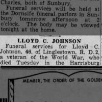Newspapers.com - The Evening News - 15 Feb 1936 - Page 7 Obituary for LLOYD C. JOHNSON (Aged 46)