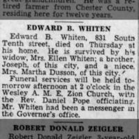 Newspapers.com - The Evening News - 22 Aug 1932 - Page 11 Obituary for EDWARD B. WHITEN