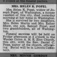 Newspapers.com - The Evening News - 27 Dec 1933 - Page 9 Obituary for HELEN K. POPEL