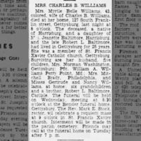 Newspapers.com - The Evening Sun - 4 Feb 1946 - Page 4 Obituary for CHARLES B. WILLIAMS (Aged 43)