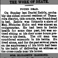 Newspapers.com - The News - 30 May 1895 - Page 3 Obituary for Daniel Zedrix