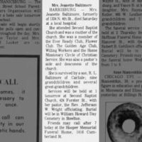 Newspapers.com - The Sentinel - 24 Apr 1972 - Page 6 Obituary for Jeanette Baltimore