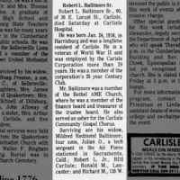 Newspapers.com - The Sentinel - 26 Jan 1976 - Page 6 Obituary for Robert L. Baltimore (Aged 60)