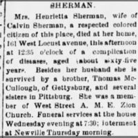 Newspapers.com - The Sentinel - 30 Jul 1906 - Page 4 Obituary for Henrietta SHERMAN