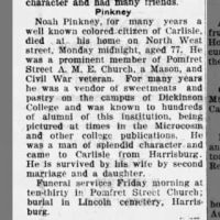 Newspapers.com - The Sentinel - 7 Aug 1923 - Page 3 Obituary for Pinkney Noah Pinkney (Aged 77)