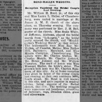 Newspapers.com - Harrisburg Daily Independent - 20 Oct 1900 - Page 2 Marriage of Bond / Haller