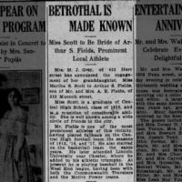 Newspapers.com - Harrisburg Telegraph - 23 Jun 1920 - Page 6 Betrothal is Made Known: Miss Scott to be Bride of Arthur S. Fields