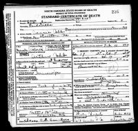 North Carolina, U.S., Death Certificates, 1909-1976