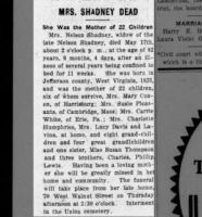Obituary for  SHADNEY