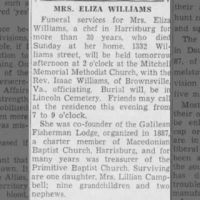 Obituary for ELIZA WILLIAMS