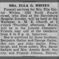 Obituary for Ella Gaitor WHITEN