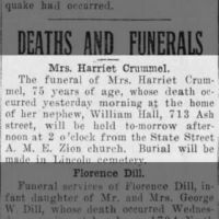 Obituary for Harriet Crummel