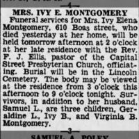 Obituary for Ivy Elena MONTGOMERY