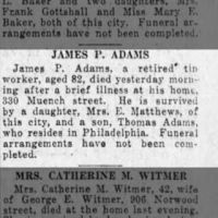 Obituary for JAMES P. ADAMS (Aged 82)
