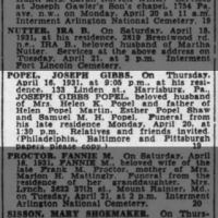 Obituary for JOSEPH GIBBS POPEL