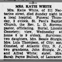 Obituary for KATIE WHITE