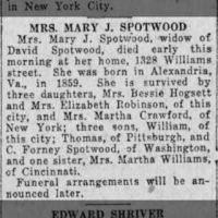 Obituary for MARY J. SPOTWOOD