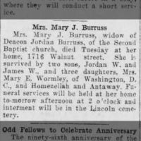 Obituary for Mary J. Burruss