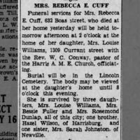 Obituary for REBECCA E. CUFF