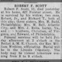 Obituary for ROBERT F. SCOTT (Aged 81)
