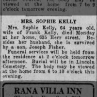 Obituary for SOPHIE KELLY (Aged 64)