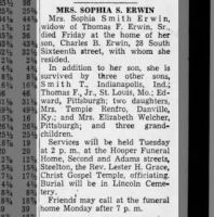 Obituary for Sophia Smith ERWIN
