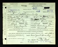 Pennsylvania, US, Birth Certificates, 1906-1913 - Charles Finley