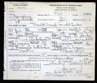Pennsylvania, US, Birth Certificates, 1906-1913 - Jesse Barbee