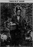 Photo of -Uncle Dan Haller- Posing to Illustrate His Famous -Shot a Cat for a Rabbit- Story -Published with his Obituary