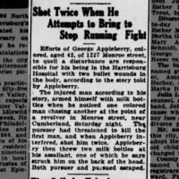 Shot Twice When He Attempts to Bring to Stop Running Fight_16 Aug 1920