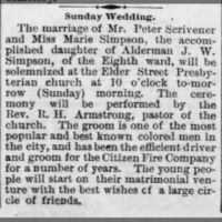 Sunday Wedding_Simpson-Scrivner_Daily Independent_26 May 1888