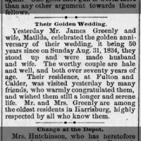 Their Golden Wedding- Mr+Mrs James Greenly Married 31 Aug 1834_1 Sep 1884