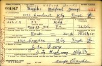 US, World War II Draft Cards Young Men, 1940-1947 - George Banks