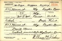 US, World War II Draft Cards Young Men, 1940-1947 - William H Dickey