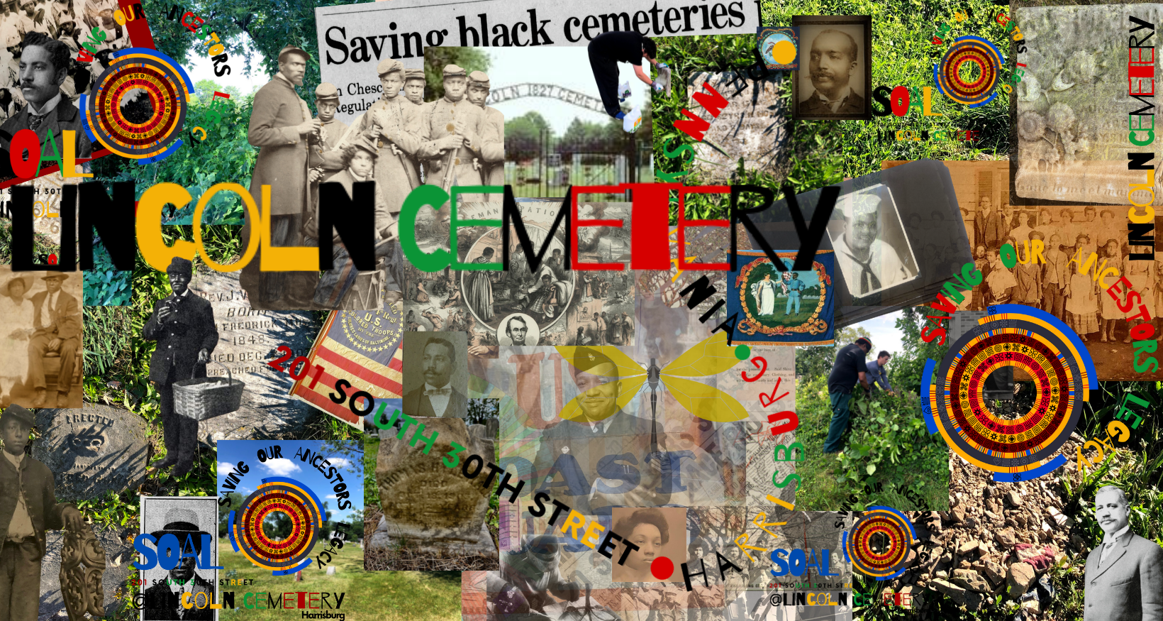 Animated-2022-SOAL-Banner - Lincoln Cemetery Lincoln Cemetery Collage of Ancestors and Grave Markers